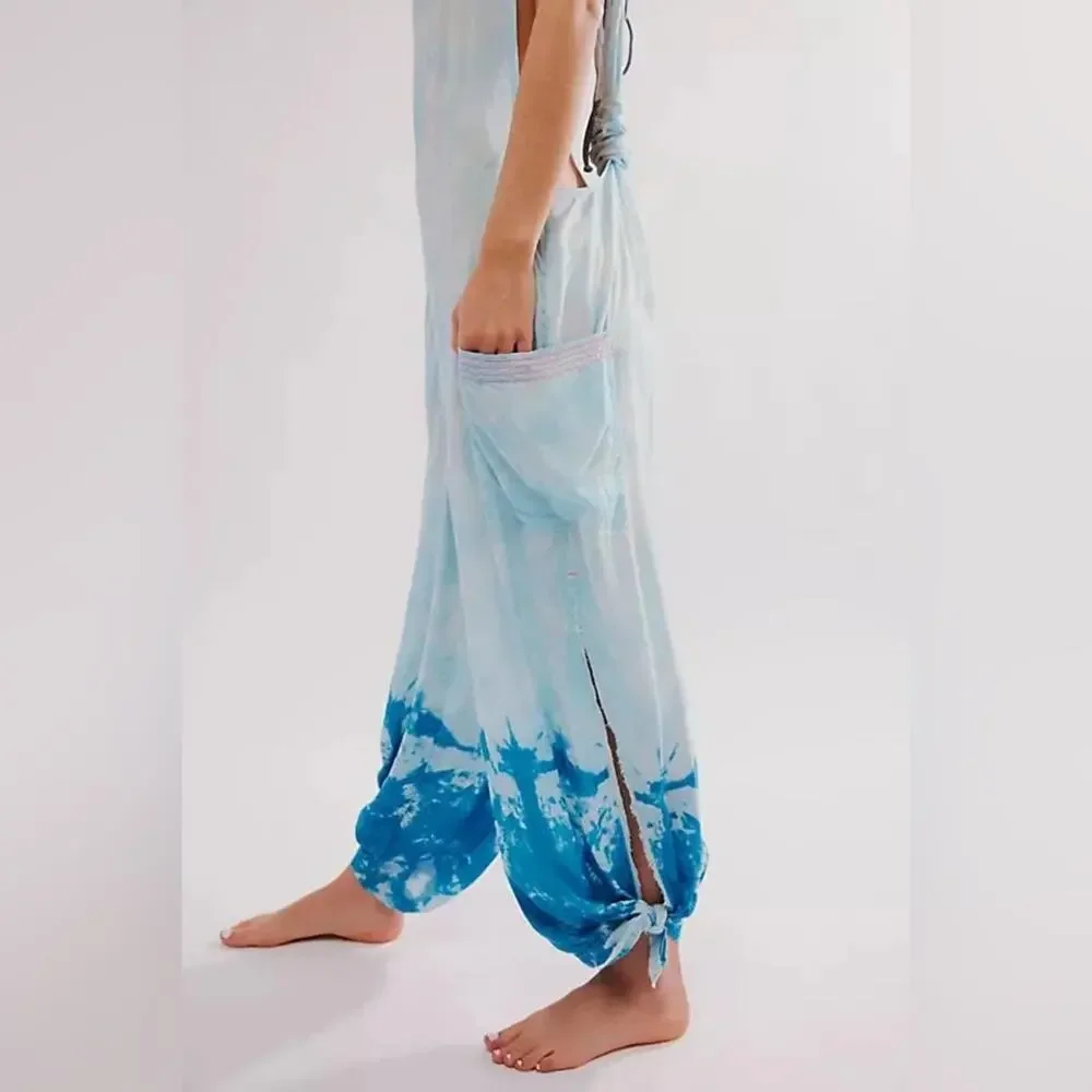 Free People Blue Beach Break Jumpsuit Size Extra Small XS